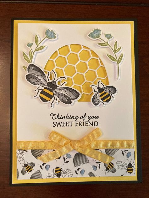 Honey Bee Home, Honey Bee Theme, Bee Birthday Cards, Honey Bee Stamps, Bee Cards, Cricut Cards, Honey Bees, Cards Birthday, Su Cards