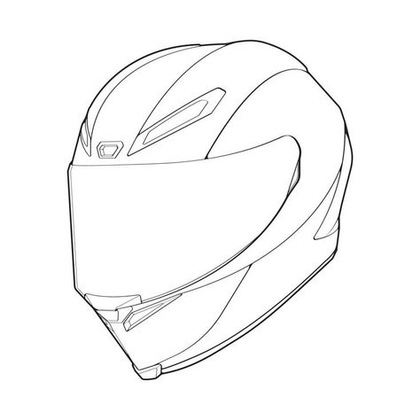 Motor Helmet Drawing, Motorcycle Design Sketch, Motorcycle Helmet Tattoo Design, Motorcycle Helmet Drawing, Helmet Sketch, Motorcycle Sketch, Motorcycle Helmets Art, Helmet Vector, Helmet Drawing