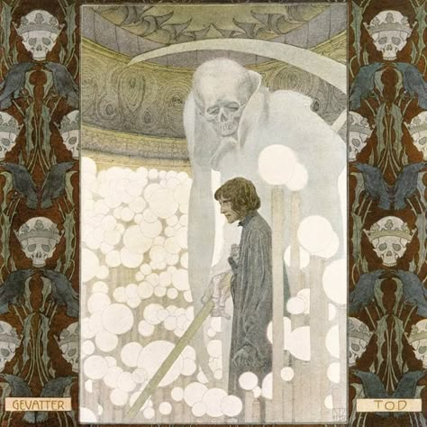 동화 삽화, Edmund Dulac, The Grim Reaper, Brothers Grimm, Grimm Fairy Tales, Fairytale Illustration, Wow Art, A4 Poster, 판타지 아트