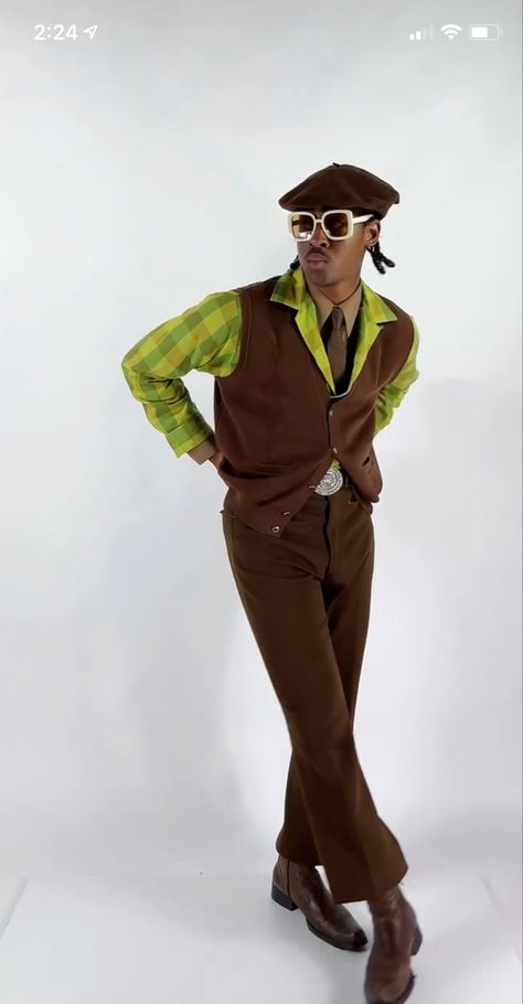 80s Male Outfits Party, Motown Outfit Men, 1999 Fashion Men, Baroque Male Fashion, Colorful 70s Outfits Men, Brown Dress Shirt Outfit Men, British Men Fashion, Modern Victorian Outfits Men, Hollywood Outfit Men