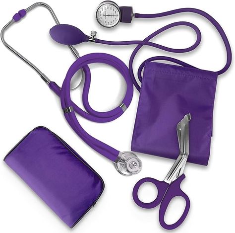 Amazon.com: ASA TECHMED Nurse EMT Starter Pack Stethoscope, Blood Pressure Monitor and Trauma 7.5" EMT Shear Ideal Gift for Nurses, Medical Students, Firefighters, Police and Personal Use (Purple) Nurse Kit, Nursing Essentials, Modern Tv Unit Designs, Blood Pressure Cuff, Pulse Oximeter, Blood Pressure Monitor, Modern Tv, Medical Students, First Aid Kit