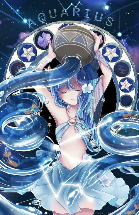 aquarius Anime Horoscope, Anime Body, Anime Zodiac, Charcoal Drawings, Zodiac Art, Arte Fantasy, I Love Anime, Art Anime, Anime Kawaii