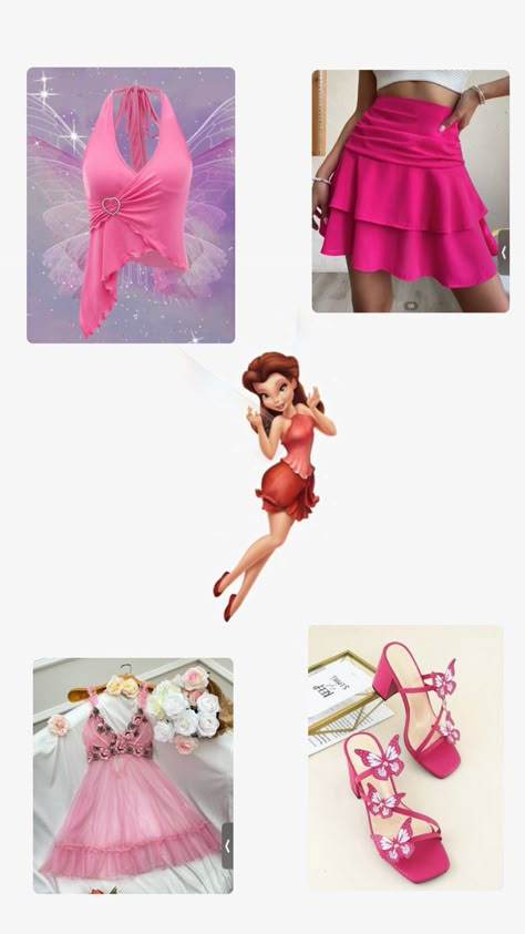 Rosetta Tinkerbell Halloween Costume, Rosetta Outfit Ideas, Rosetta Fairy Costume Halloween, Pixie Hollow Halloween Costume, Rosetta Inspired Outfits, Rosetta Costume Fairy, Disney Fairy Costumes, Rosetta Halloween Costume, Rosetta Tinkerbell Costume