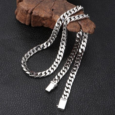 Mens Sterling Silver Jewelry, Rock Vintage, Stylish Crochet, Silver Chain For Men, Biker Jewelry, Fine Silver Jewelry, Style Rock, Silver Jewelry Earrings, Unisex Necklace