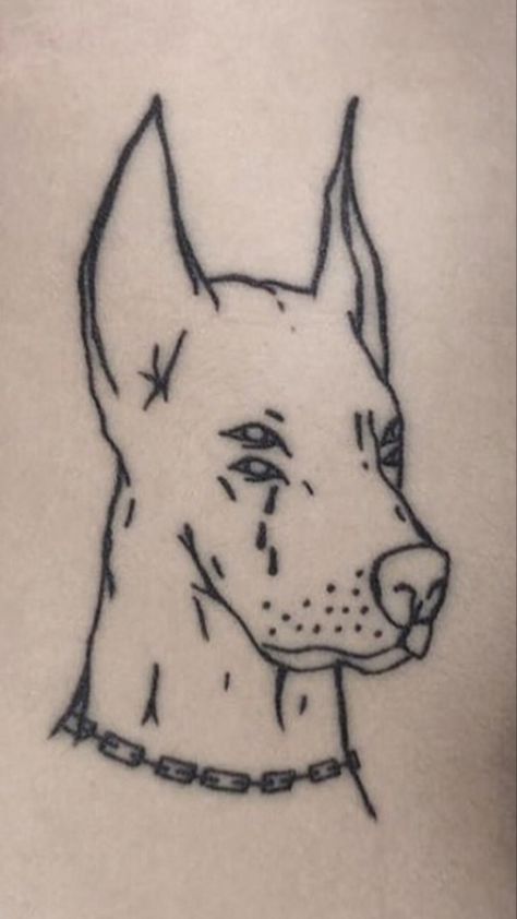 Doberman Outline, Dog Outline Tattoo, Doberman Tattoo, Dog Outline, Outline Tattoo, Flash Tattoo Designs, Cute Tiny Tattoos, Stylist Tattoos, Baby Tattoos