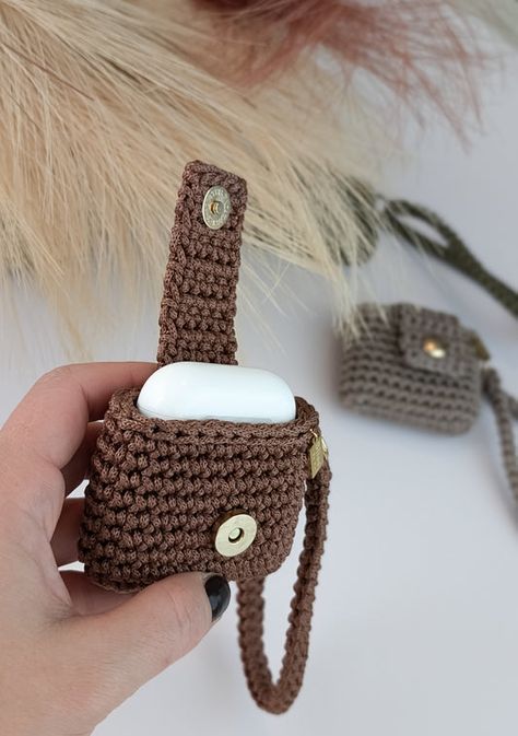 Air Pods Case, Air Bud, Macrame Yarn, Crochet Case, Airpod Cases, Ipod Cases, Air Pods, Luxurious Design, Airpod Case