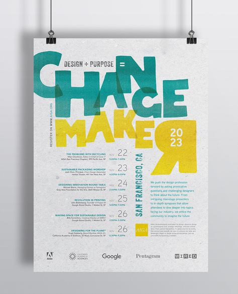 A handcrafted typography and creative concept for a simulated sustainable design conference aimed at graphic designers. Typography poster. Hand made type. Design conference. Sustainable design. www.1950studio.com Program Graphic Design, Conference Graphic Design, Conference Poster Design, Handcrafted Typography, Typography Book Layout, Conference Poster, Design Conference, Typography Book, Design Fonts