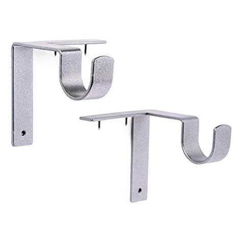 No Drill Curtain Rod, Rod Holders, Curtain Rod Brackets, Rod Holder, Curtain Rod, Curtain Rods, Bathroom Hooks, Curtains, Silver