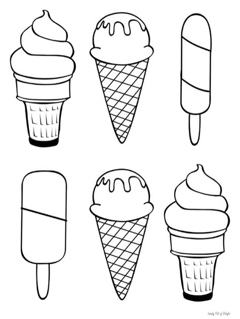 Ice Cream Drawing For Kids, Dog Coloring Pages Free Printable, Ice Cream Drawing, Royal Icing Templates, Mom Coloring Pages, Free Coloring Pages For Kids, Free Kids Coloring Pages, Printable Dog