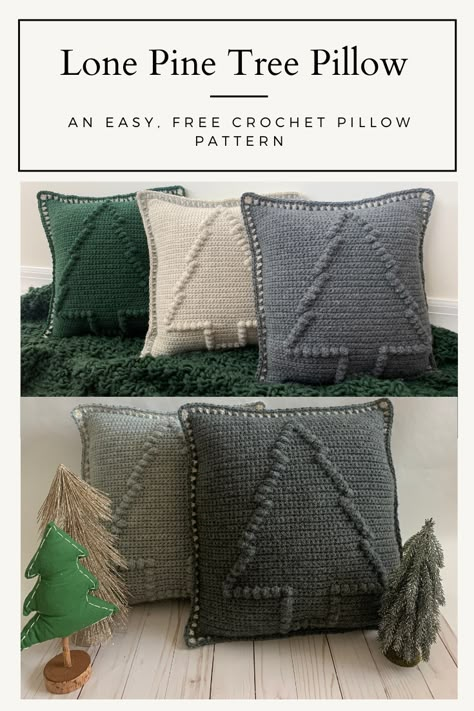 Crochet Pillow Patterns Free, Koti Diy, Star Crochet, Crochet Tree, Crochet Decor, Lone Pine, Knitting Group, Crochet Pillow Cover, Confection Au Crochet