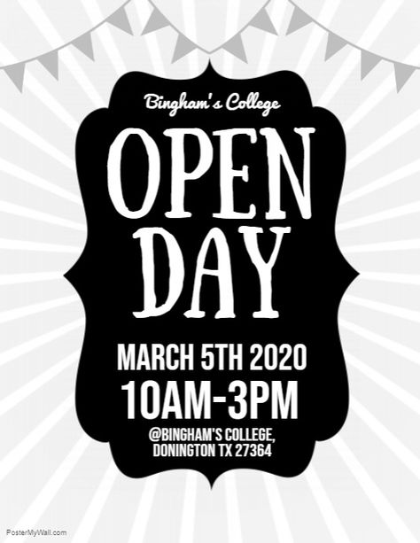 Open Day Poster Design, Promote Small Business, Invert Colors, Website Graphics, Social Media Advertising Design, Promotional Flyers, Open Day, Event Flyers, Change Background