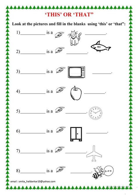 This And That Worksheet Kids, This Or That Worksheet For Kids, This That Worksheet, This And That, English Language Learning Activities, Kindergarten Math Worksheets Addition, Kids Worksheet, English Grammar For Kids, English Worksheets For Kindergarten