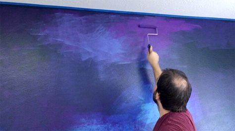 Painting a Galaxy Wall Acrylic Drawing Ideas, Space Wall Painting, Galaxy Wall Mural, Nursery To Toddler Room, Galaxy Nursery, Galaxy Bedroom, Galaxy Room, Acrylic Drawing, Space Themed Bedroom