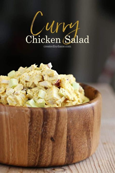 Curry Chicken Salad Recipe createdbydiane.com Best Curry Chicken Salad Recipe, Curry Chicken Salad With Grapes, Spicy Curry Chicken, Curry Chicken Salad Recipe, Flavored Chicken, Curried Chicken Salad, Curry Chicken Salad, Salad With Grapes, Chicken Salad With Grapes