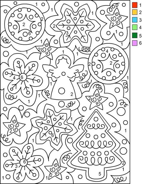 Adult Color By Number, Christmas Color By Number, Color By Number Printable, Free Christmas Coloring Pages, Christmas Coloring Sheets, Christmas Worksheets, Christmas Color, Color By Numbers, Color By Number