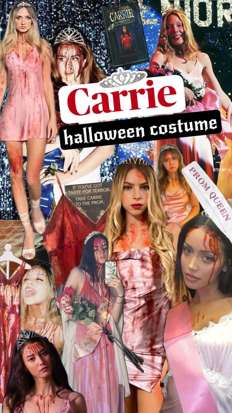 Halloween Costume Iconic, Prom Queen Halloween Costume, Carrie Costume, Carrie Halloween Costume, Carrie Halloween, Halloween Costumes Aesthetic, Aesthetic Halloween Costumes, Halloween Costumes Brunette, Most Popular Halloween Costumes