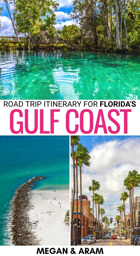 Florida Road Trip Itinerary, Florida Gulf Coast Road Trip, A1a Road Trip Florida, Florida Road Trip Ideas, Gulf Coast Road Trip, Florida Itinerary, Florida Gulf Coast Beaches, Florida Road Trip, Florida Keys Road Trip