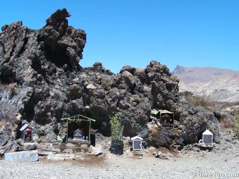 18 Unusual Roadside Shrines in South America | dare2go Roadside Shrine, Gravel Road, Solar Street Light, Rock Face, Photo Caption, Miniature Model, Green Trees, Close Up Photos, Rio Grande