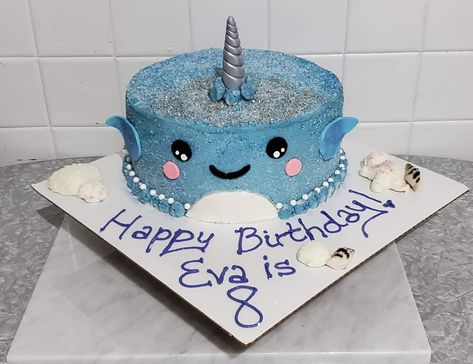 Narwhal Cake, Narwhal Party, Narwhal, Baby First Birthday, 7th Birthday, Eat Cake, Butter Cream, Kids Birthday, Fondant