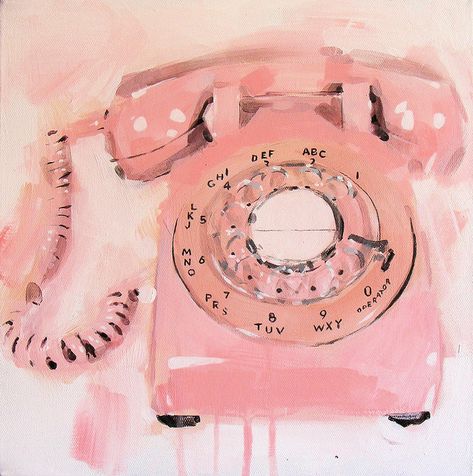 Pink Telephone by James Paterson Art, via Flickr.....I adore his series of telephone paintings Pink Telephone, I Believe In Pink, Tickled Pink, Art And Illustration, Drawing Tutorials, Painting Inspiration, Painting & Drawing, Beautiful Art, Street Art