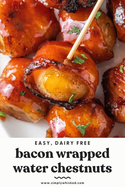 Easy Bacon Wrapped Water Chestnuts Recipe, Bacon Wrapped Chestnut, Bacon Water Chestnuts Appetizers, Bacon Wrapped Water Chestnuts Appetizers, Water Chestnut Recipes, Water Chestnuts Wrapped In Bacon, Bacon Wrapped Water Chestnuts Recipe, Bacon Wrapped Water Chestnuts, Bacon Recipes Appetizers