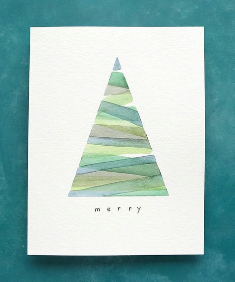 Painted Christmas Cards, Watercolor Christmas Tree, Diy Tree, Christmas Card Art, 카드 디자인, Watercolor Christmas Cards, Christmas Card Crafts, Navidad Diy, Cat Air