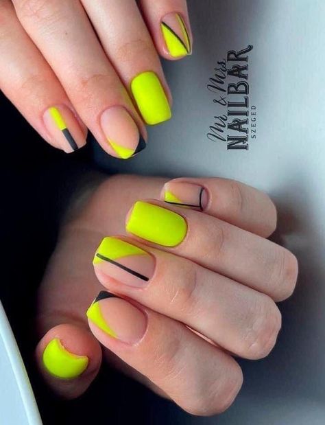 Yellow Neon Nails, Nail Art Design 2023, Easter Nail Art Ideas, Neon Yellow Nails, Overlay Nails, Feather Nails, Cow Nails, Easter Nail Art, Yellow Neon