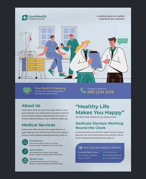 Medical Flyer Design, One Pager Design, Medical Flyer, Newsletter Design Templates, Graphic Design Cv, Medical Brochure, Mind Map Design, Medical Posters, Pamphlet Design