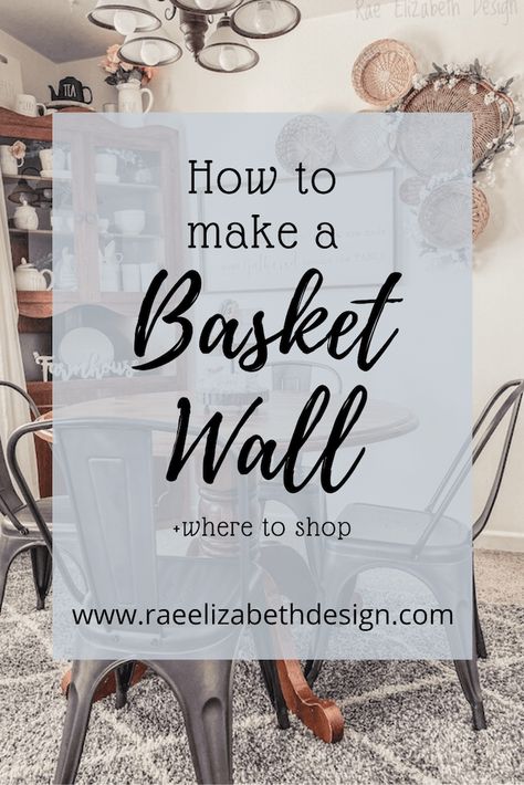 Basket Walls Bedroom, Farmhouse Basket Walls, Basket Walls Dining Room, Wicker Baskets On Wall, Basket On Wall Decor, Farmhouse Basket Wall, Basket Wall Collage, Basket Wall Ideas, Wall Basket Decor Ideas