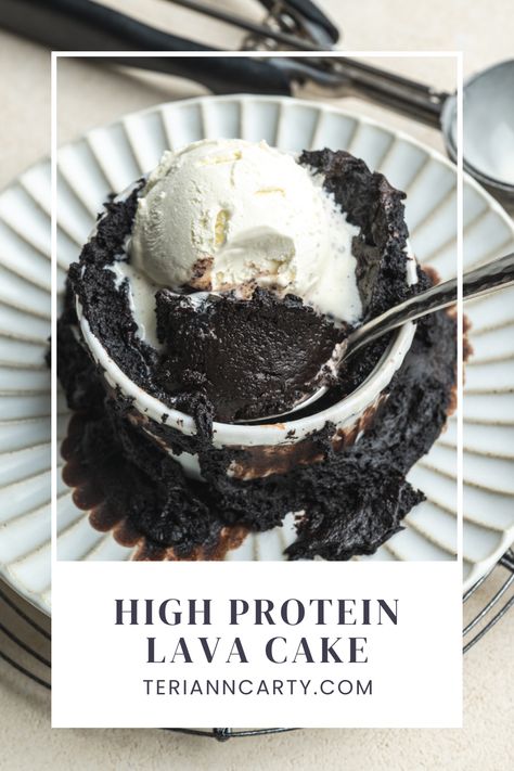 High Protein Cottage Cheese Chocolate Mug Cake, High Protein Lava Cake, Cottage Cheese Chocolate Lava Cake, Cottage Cheese Lava Cake Microwave, Keto High Protein Desserts, Protein Lava Cake, High Protein Cake Recipes, Cottage Cheese Lava Cake, Cottage Cheese Chocolate Cake