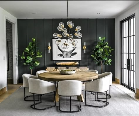 Moody Glam Kitchen, Moody Glam Dining Room, Western Glam Home Decor, Moody Airbnb, Entrywall Ideas, Dinning Room Wall Decor Ideas Modern, Dinning Room Accent Walls, Western Glam Decor, Moody Dining Room Ideas