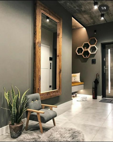 Industrial Modern Home, House Decor Modern, Design Hallway, Entrance Modern, Casa Country, Chic Interior Design, Entrance Interior, Hallway Design, Small Hallway