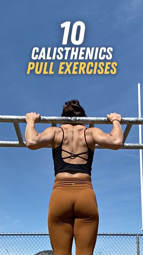 These calisthenics pull exercises make working out fun while building muscle mass, strength and core – even as a girl. Calisthenics Pull Workout, Calisthenics Women, Pull Exercises, Muscle Up, Building Muscle, Strength Workout, Muscle Fitness, Muscle Mass, Calisthenics