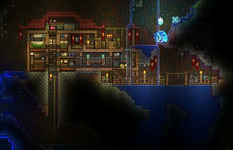 Underground Houses, Terraria House Ideas, Underground House, Minecraft Houses Survival, Small Terrarium, Concept Model, Underground Homes, Cave House, Architecture Concept