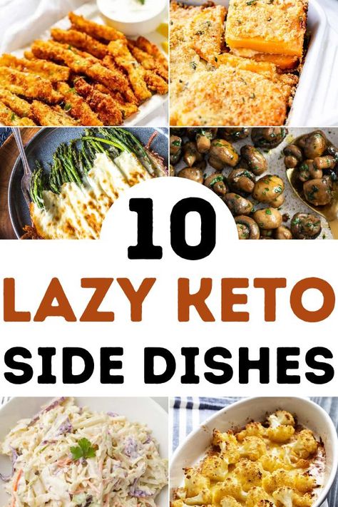 Low carb side dishes for dinner. Best keto cookout sides and sides for burgers and steak. Keto Cookout, Easy Keto Side Dishes, Healthy Sides For Steak, Sides For Burgers, Fall Recipes Sides, Low Calorie Sides, Low Calorie Side Dishes, Hamburger Side Dishes, Bbq Side Dish Recipes