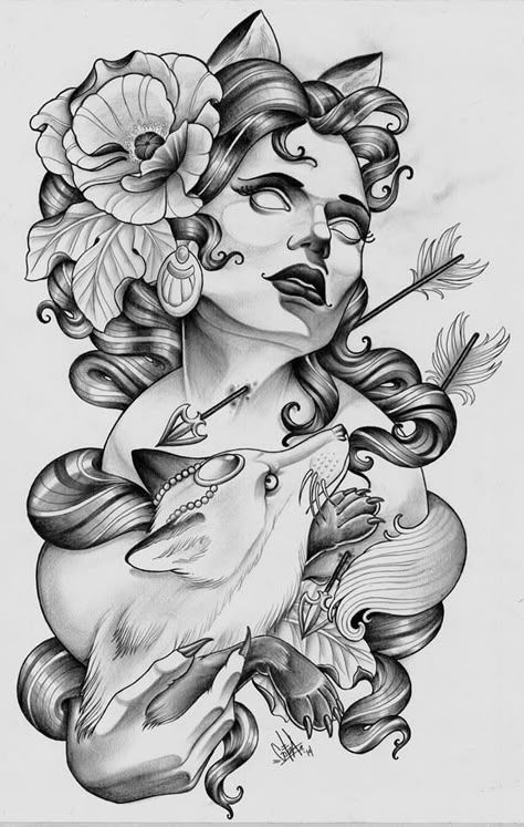 Tattoo idea Tattoo Drawings Sketches, Tato Tradisional, Tier Tattoo, Tattoo Henna, Geniale Tattoos, Tattoo Women, Tattoo Designs For Girls, Desenho Tattoo, Neo Traditional