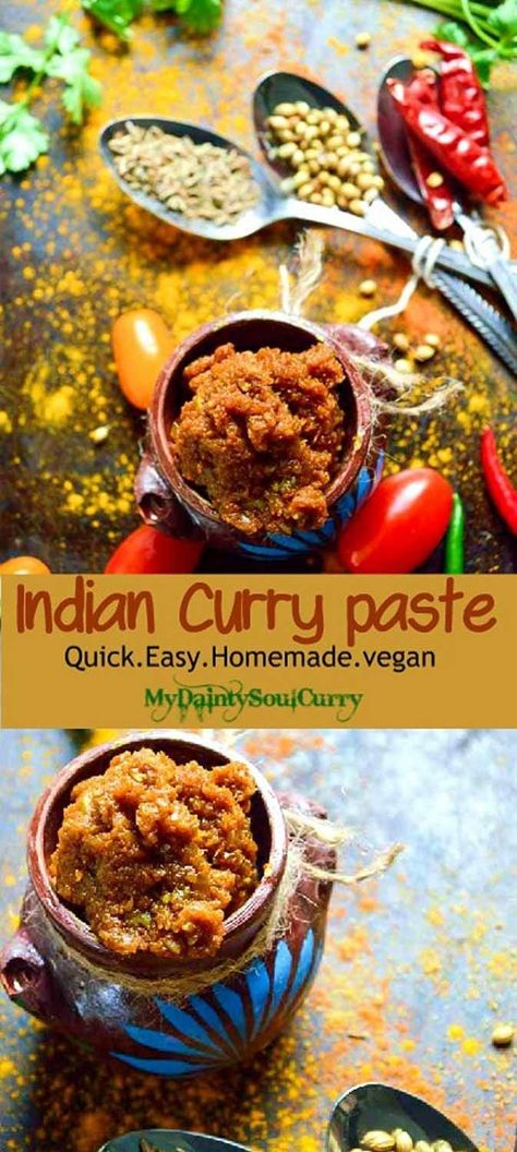 Curry Paste Recipe Easy, Indian Curry Paste Recipe, Spices List, Curry Paste Recipe, Easy Curry, Indian Foods, Tandoori Masala, Paste Recipe, Recipe Indian