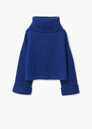 Sweater Leggings Outfit, Thick Knit Sweater, Sweaters Blue, Blue Turtleneck, Knitwear Collection, Turtleneck Sweaters, Oversize Sweater, Oversized Turtleneck Sweater, Blue Knit Sweater