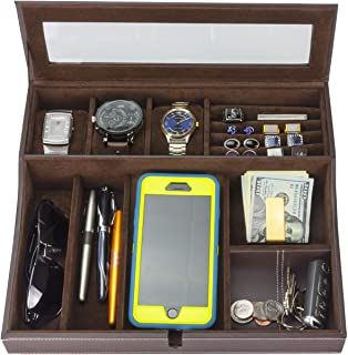 Amazon.com: men: Home & Kitchen Big Dresser, Dresser Valet, Mens Valet, Jewelry Box Organizer, Mens Jewelry Box, Nightstand Organization, Large Dresser, Watch Organizer, Dresser Top