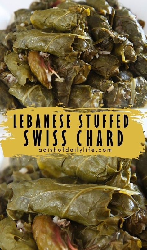 LEBANESE STUFFED SWISS CHARD {HEALTHY DINNER} Stuffed Swiss Chard, Swiss Chard Recipes Easy, Swiss Chard Recipes, Chard Recipes, Lebanese Recipes, Swiss Chard, Soup And Sandwich, Middle Eastern Recipes, Chard