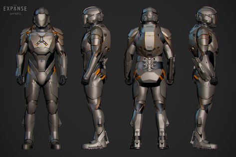 ArtStation - The Expanse, Ismael Appleseed The Expanse Ships, Halo Armor, Warrior 2, Future Soldier, Body Reference Drawing, Entertainment Design, Power Armor, Suits Design, Power Suit