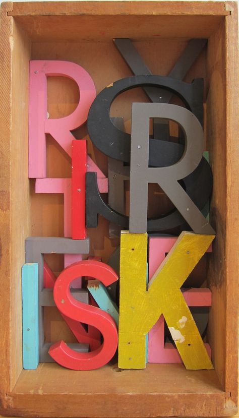 Greg Lamarche Risk is Everything Object Typography, Greg Lamarche, Pink Taco, Photography Typography, Letter Designs, Paper Collages, Cnc Ideas, Vintage Papers, New Works