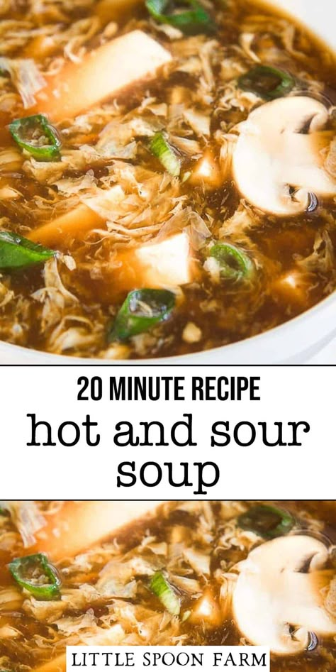 Hot And Sour Soup Recipe Easy, Hot N Sour Soup, Hot And Sour Soup Recipe, Sweet And Sour Soup, Sour Soup Recipe, Hot Sour Soup, Chinese Soup Recipes, Asian Soup Recipes, Soup Recipe Easy