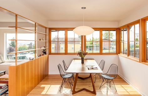 Shed Architecture, Small Basement Bathroom, 1920s Bungalow, Modern Renovation, Seattle Homes, Concrete Stairs, Small Basements, Wood Trim, Black Sheep