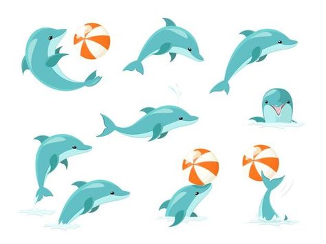 Dolphins Illustration, Dolphin Illustration, Whale Sketch, Jing Xuan, Dolphin Drawing, Map Mural, Cute Dolphin, Balloon Cartoon, Map Murals