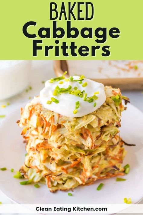 Keto Cabbage Fritters, Cabbage Patties Baked, Cabbage Fritters Recipe, Cabbage Fritters, Baked Cabbage, Gluten Free Vegetarian Recipes, Gluten Free Main Dishes, Vegetarian Dish, Cabbage And Bacon