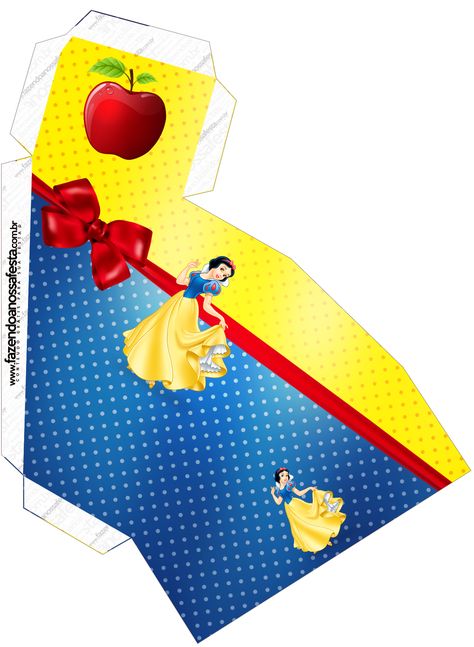 http://fazendoanossafesta.com.br/2016/02/kit-festa-branca-de-neve.html/ Marshall Paw Patrol Birthday, Birthday Party Box, Disney Box, Snow White Birthday Party, Snow White Birthday, 5th Birthday Party Ideas, Paper Box Template, Sette Nani, Snow White Party