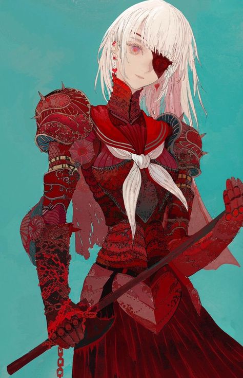 Poses Manga, 다크 판타지, Call Art, Art Manga, Eye Patch, Dnd Characters, An Anime, White Hair, Fantasy Character Design