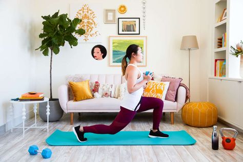 The Total-Body Workout You Can Do at Home (in Your Living Room) Room Workout, Living Room Workout, Diy Home Gym, Home Gym Exercises, Full Body Workout At Home, Body Workout At Home, Workout Equipment, Fitness Experts, Total Body Workout