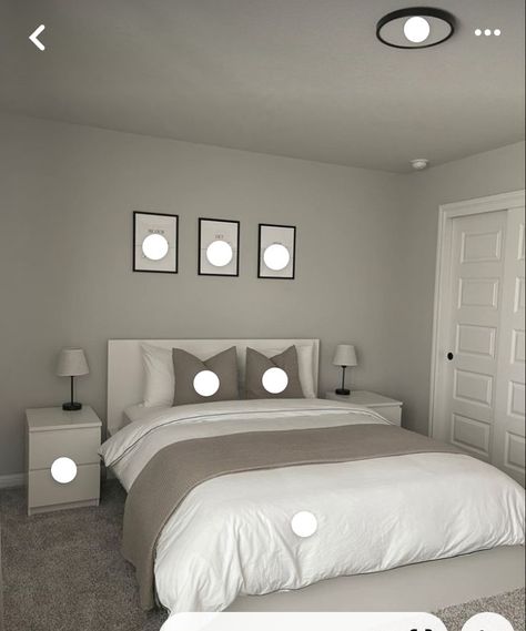 Grey And White Bedroom Ideas Cozy, Bilik Tidur Lelaki, White Room Decor Bedroom, White Room Decor, Classy Bedroom, Apartment Living Room Design, Dream Apartment Decor, Future Apartment Decor, Dekorasi Kamar Tidur